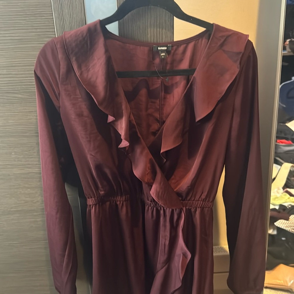 Express Ruffle Long Sleeve Dress - Picture 2 of 4
